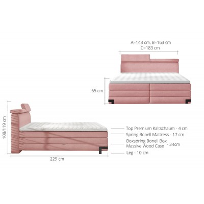 Łóżko kontynentalne KANO 160x200
