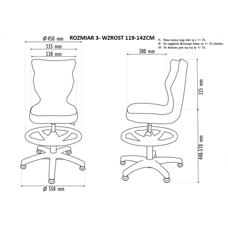 Fotel obrotowy DZIECIĘCY PETIT WHITE STORIA WK+P