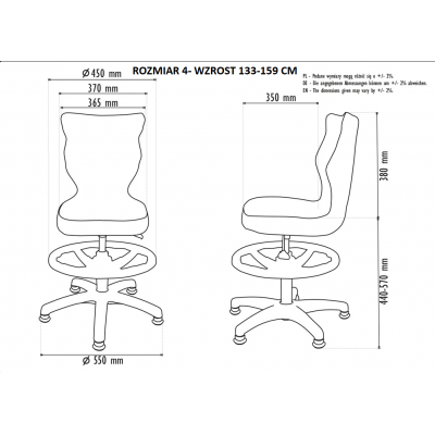 Fotel obrotowy DZIECIĘCY PETIT WHITE CHESTER WK+P