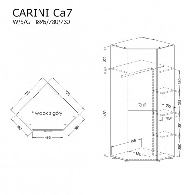 Szafa narożna CARINI CA7